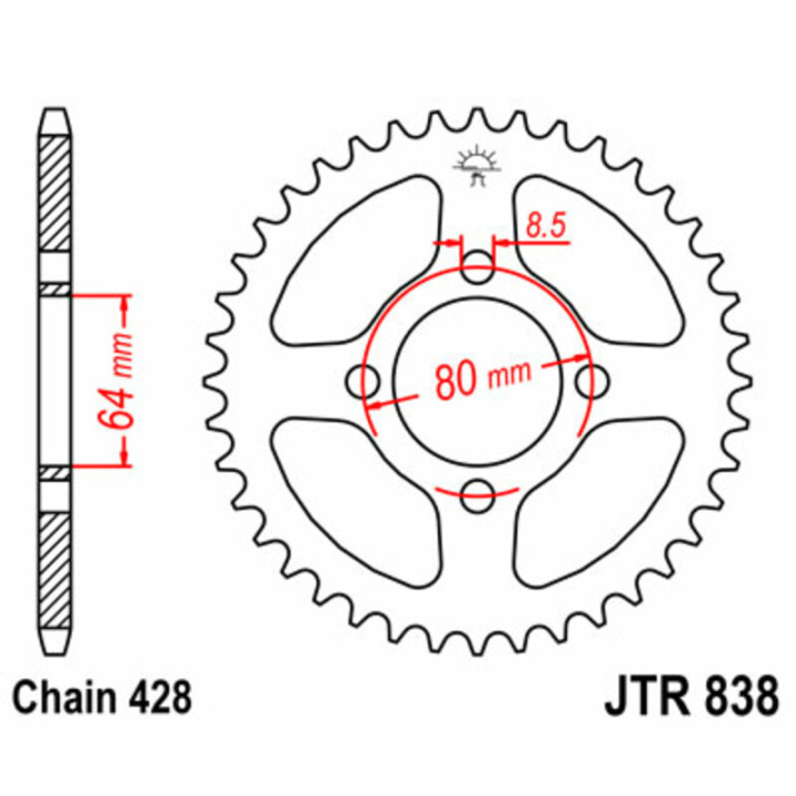 Couronne JT SPROCKETS Acier Standard - 428 JTR838.43