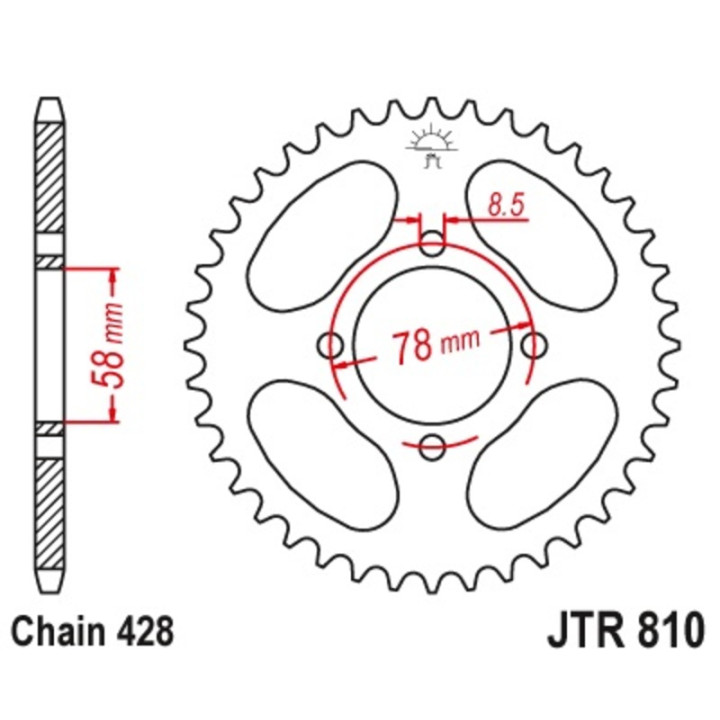 Couronne JT SPROCKETS Acier Standard - 428 JTR810.46