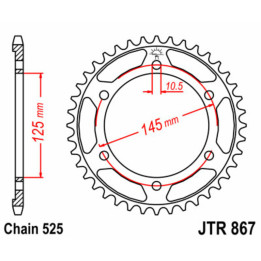 Couronne JT SPROCKETS Acier Standard - 525 JTR867.42