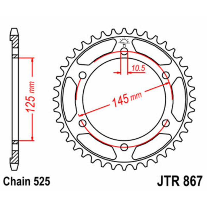 Couronne JT SPROCKETS Acier Standard - 525 JTR867.42