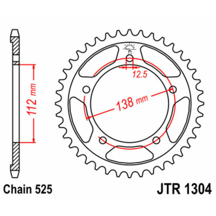 Couronne JT SPROCKETS Acier Standard - 525 JTR1304.44
