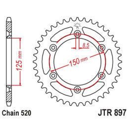 Couronne JT SPROCKETS Acier Standard - 520 JTR897.41