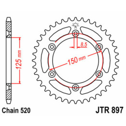 Couronne JT SPROCKETS Acier Standard - 520 JTR897.47