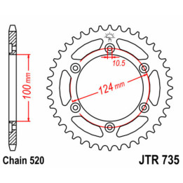 Couronne JT SPROCKETS Acier Standard - 520 JTR735.41