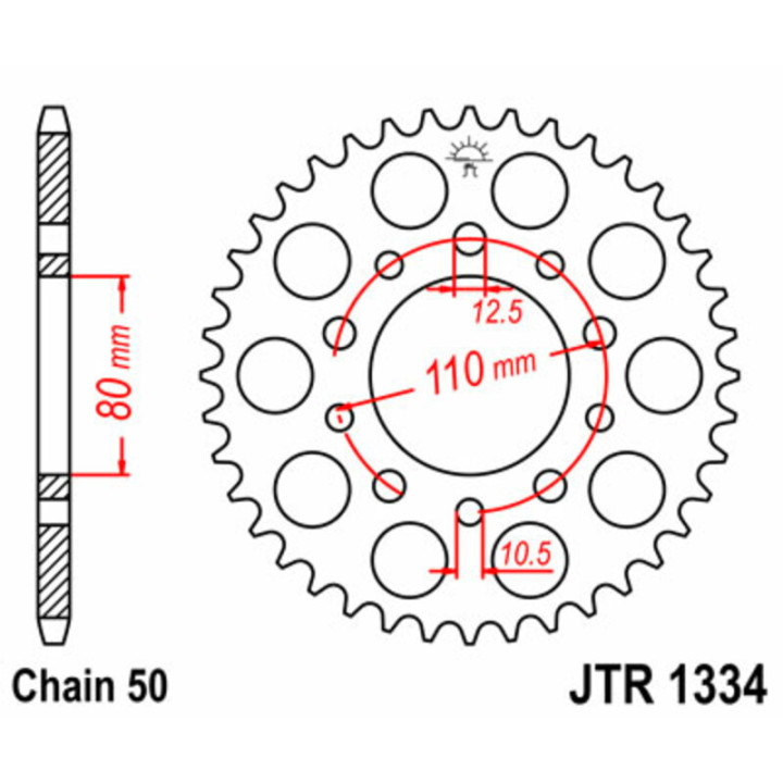 Couronne JT SPROCKETS Acier Standard - 530 JTR1334.44