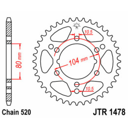 Couronne JT SPROCKETS Acier Standard - 520 JTR1478.43