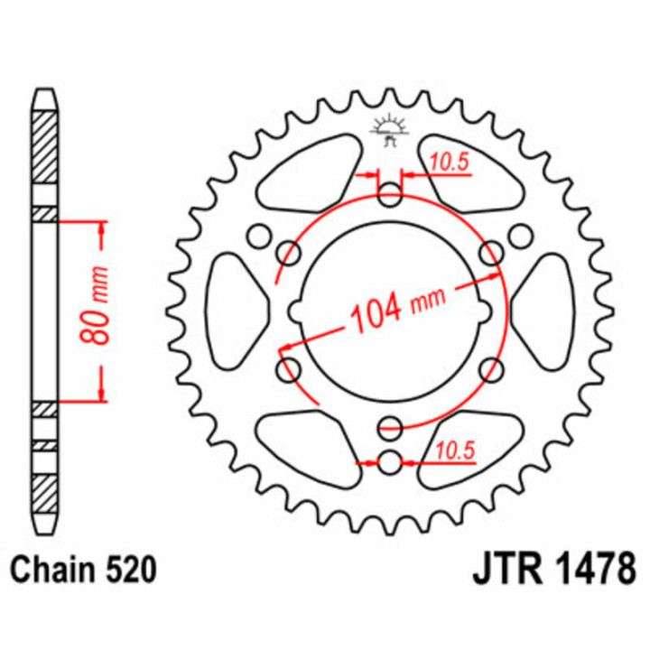 Couronne JT SPROCKETS Acier Standard - 520 JTR1478.42