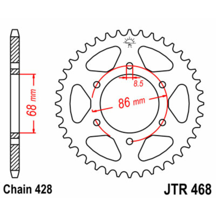 Couronne JT SPROCKETS Acier Standard - 428 JTR468.46