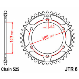 Couronne JT SPROCKETS Acier Standard - 525 JTR6.42 | Oxmoto