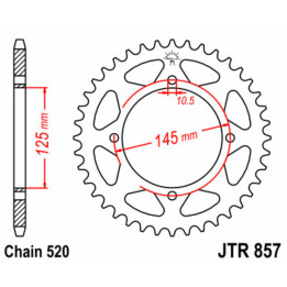 Couronne JT SPROCKETS Acier Standard - 520 JTR857.39