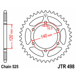 Couronne JT SPROCKETS Acier Standard - 525 JTR498.44