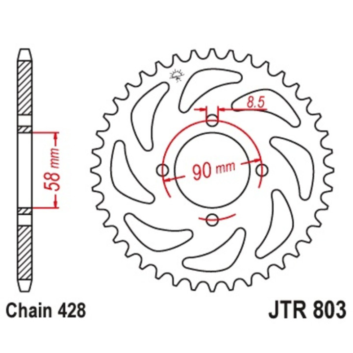 Couronne JT SPROCKETS Acier Standard - 428 JTR803.45