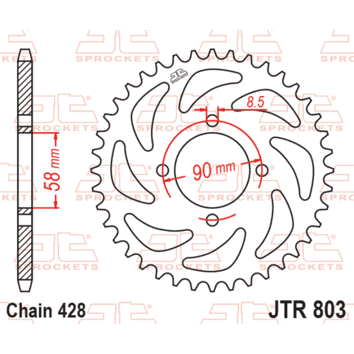 Couronne JT SPROCKETS Acier Standard - 428 JTR803.45