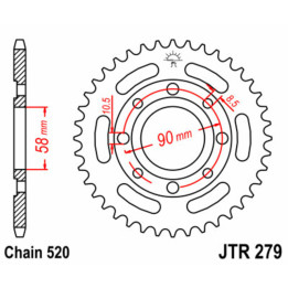 Couronne JT SPROCKETS Acier Standard - 520 JTR279.39