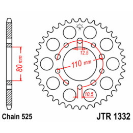 Couronne JT SPROCKETS Acier Standard - 525 JTR1332.45
