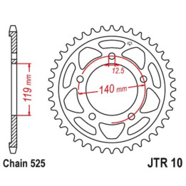 Couronne JT SPROCKETS Acier Standard - 525 JTR10.44 | Oxmoto