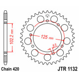 Couronne JT SPROCKETS Acier Standard - 420 JTR1132.53