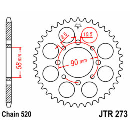 Couronne JT SPROCKETS Acier Standard - 520 JTR273.44