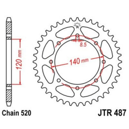 Couronne JT SPROCKETS acier standard - 520 JTR487.38