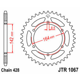 Couronne JT SPROCKETS Acier Standard - 428 JTR1067.52
