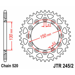 Couronne JT SPROCKETS Acier Standard - 520 JTR245/2.48