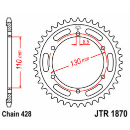 Couronne JT SPROCKETS Acier Standard - 428 JTR1870.46