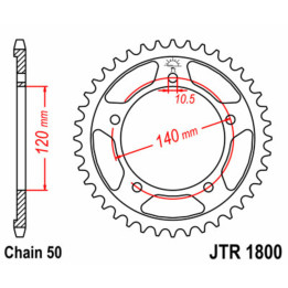 Couronne JT SPROCKETS Acier Standard - 530 JTR1800.45