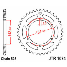 Couronne JT SPROCKETS Acier Standard - 525 JTR1074.44