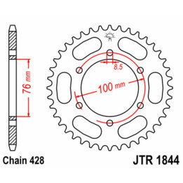 Couronne JT SPROCKETS alu standard - 428 JTR1844.52 | Oxmoto