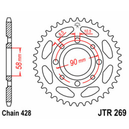 Couronne JT SPROCKETS Acier Standard - 428 JTR269.39