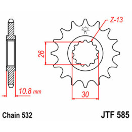 Pignon JT SPROCKETS acier standard - 532 | Oxmoto
