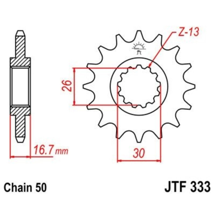 Pignon JT SPROCKETS acier anti-bruit 333 - 530 | Oxmoto