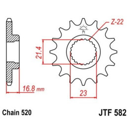 Pignon JT SPROCKETS acier anti-bruit 582 - 520 | Oxmoto