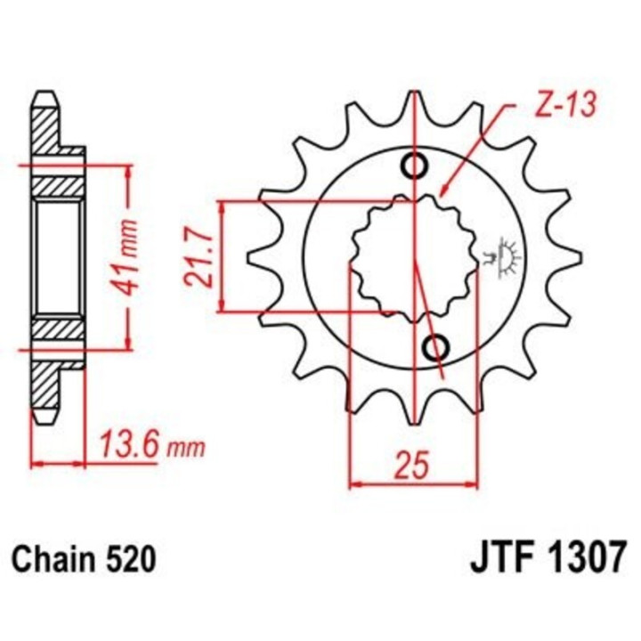Pignon JT SPROCKETS acier anti-bruit 1307 - 520 | Oxmoto