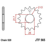 Pignon JT SPROCKETS acier anti-bruit - 520 JTF565.16RB