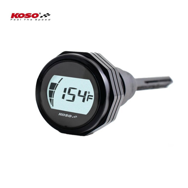 Jauge d'huile KOSO affichage LCD - boîtier noir BA053001