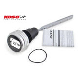 Jauge d'huile KOSO affichage LCD - boîtier argent BA053011
