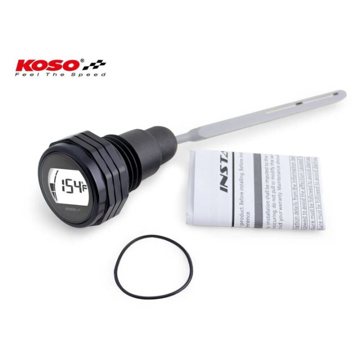 Jauge d'huile KOSO affichage LCD - boîtier noir BA053001