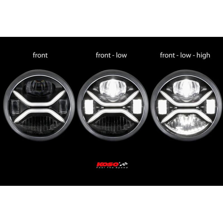 Insert de phare LED KOSO XENITH - fixation latérale | Oxmoto