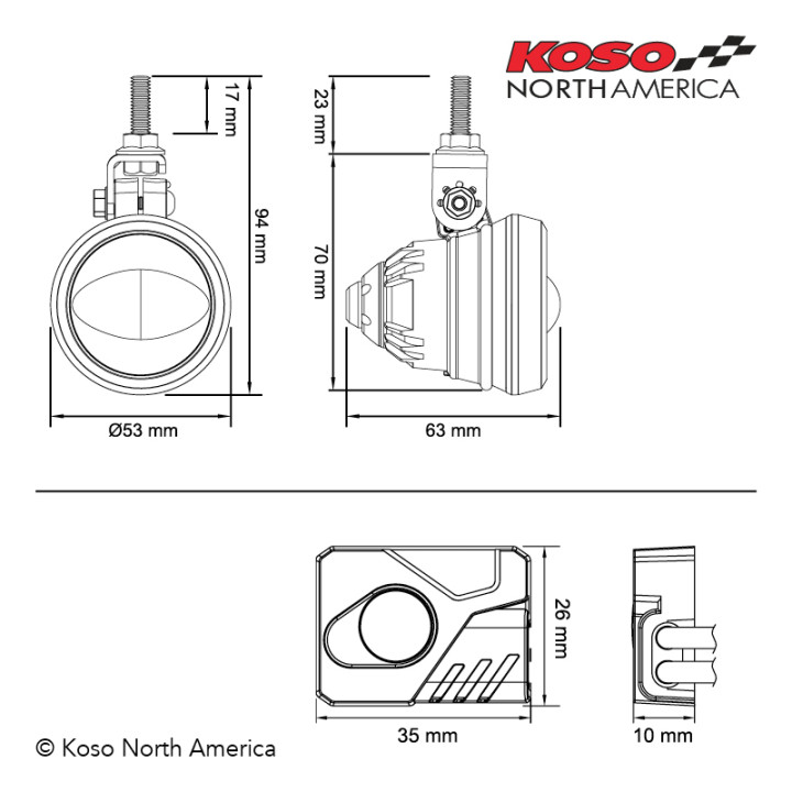 Kit phares anti-brouillard LED KOSO Aurora | Oxmoto