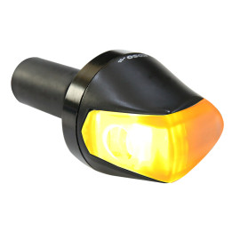 Clignotant KOSO Knight LED noir mat/fumé universel à l'unité, à l'avant