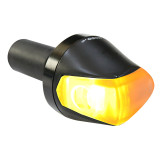 Clignotant KOSO Knight LED noir mat/fumé universel à l'unité, à l'avant