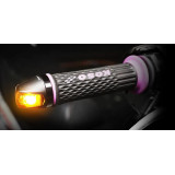 Clignotant KOSO Knight LED noir mat/fumé universel à l'unité, à l'avant