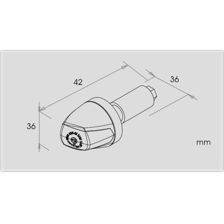 Clignotant KOSO Knight LED noir mat/fumé universel à l'unité, à l'avant
