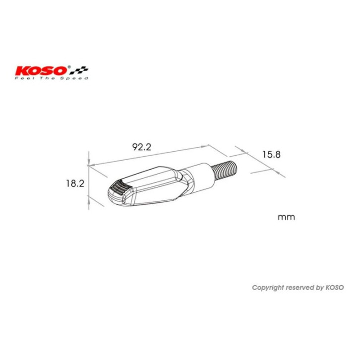 Clignotant Led KOSO GW-01 L'Unite - Noir | Oxmoto