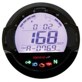 KOSO D64 DL-03S (Black) Speedometer + Tachometer +Indicator Lights (Display LCD)