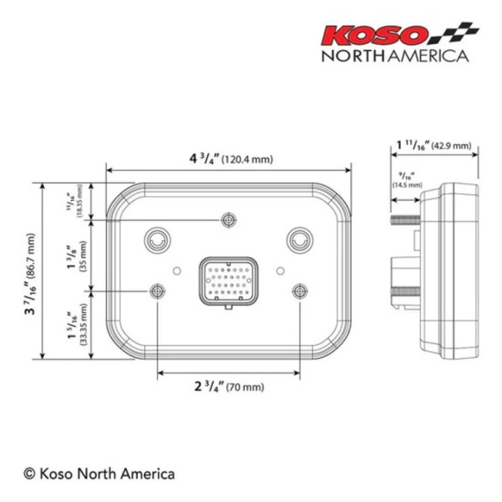 Compteur multifonction TFT KOSO RX-3S 15000 tr/min | Oxmoto