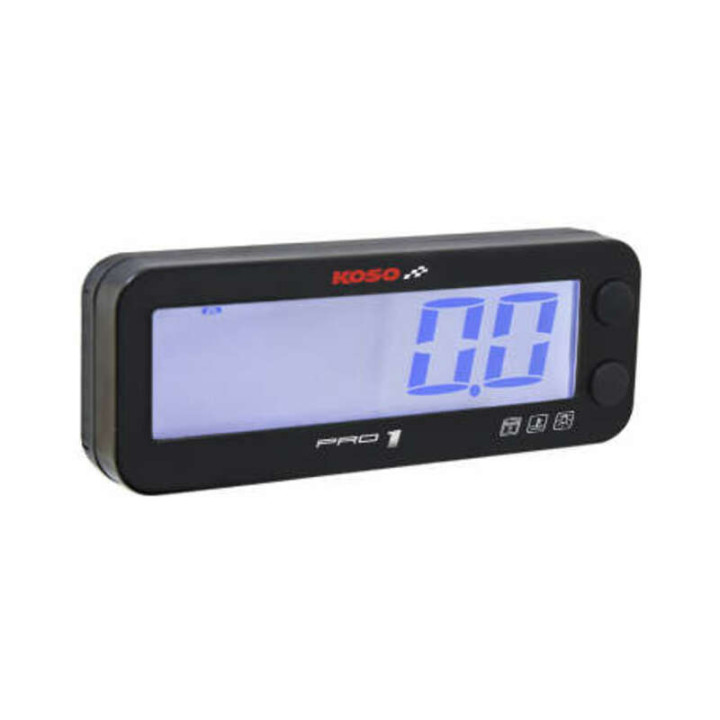 Compte-tours KOSO Pro-1 LCD multifonctions noir | Oxmoto