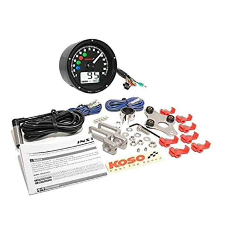 Compteur de vitesse KOSO D75 noir | Oxmoto