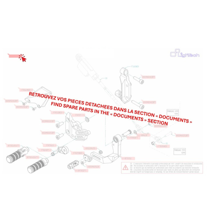 Commandes reculées réglables Lightech fixes - sélection standard FTRBM008